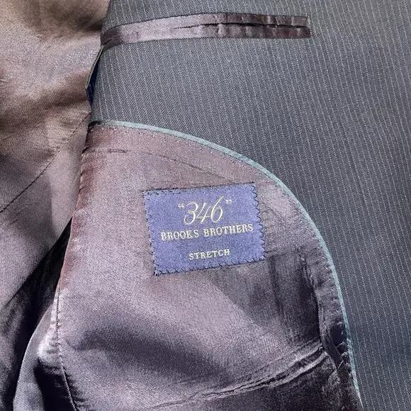 Brooks Brothers Men’s Navy Stripe Blazer 346 Size 40S - Picture 3 of 8